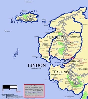 mapa Lindonu